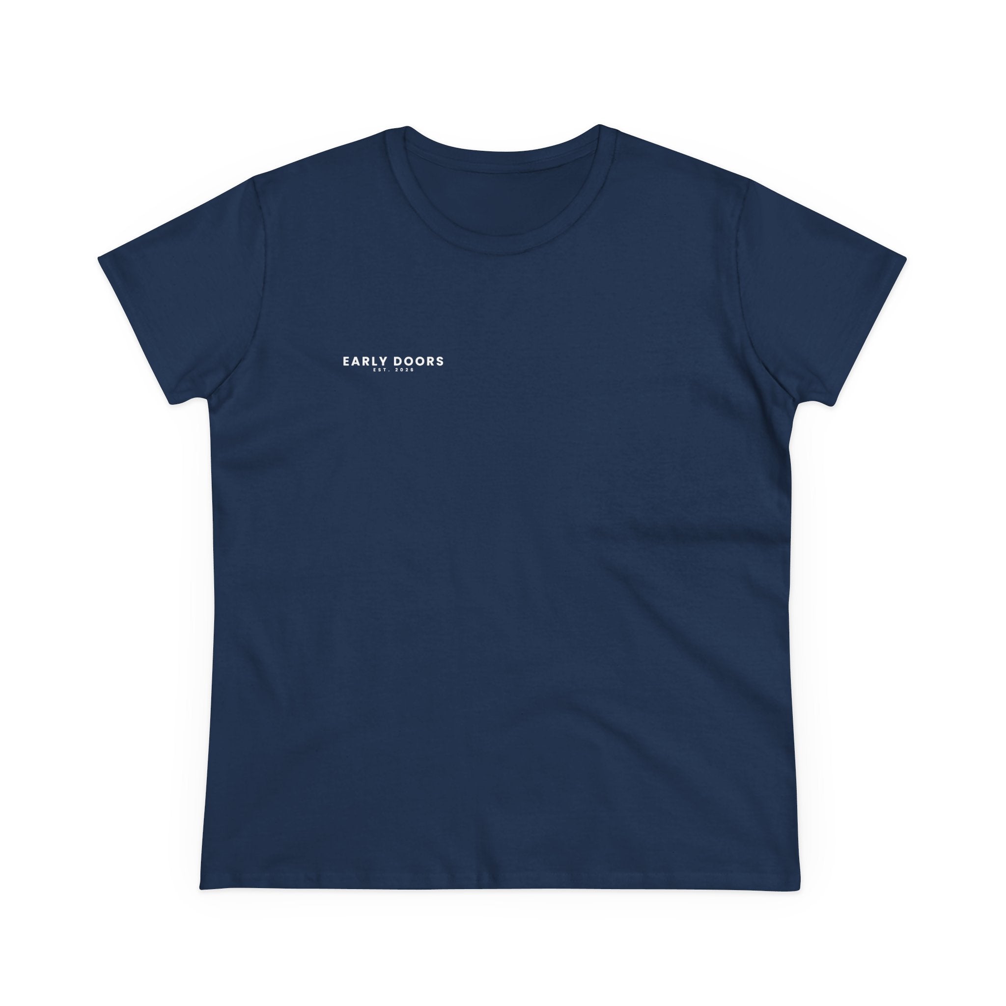 Early Doors women's back-graphic T-shirt — football and soccer streetwear