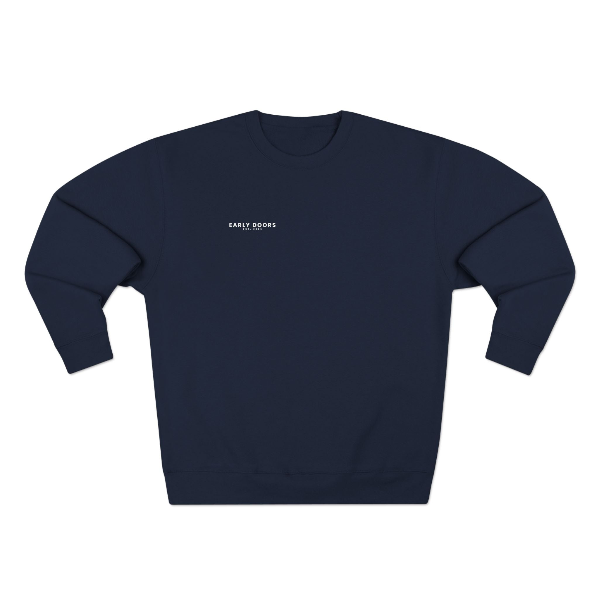 Early Doors heavyweight crew neck sweatshirt in navy