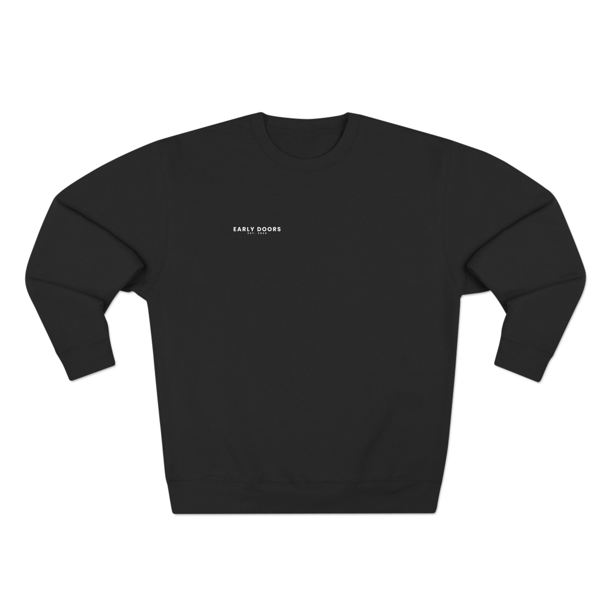 Early Doors heavyweight crewneck sweatshirt, EST. 2026 — football streetwear