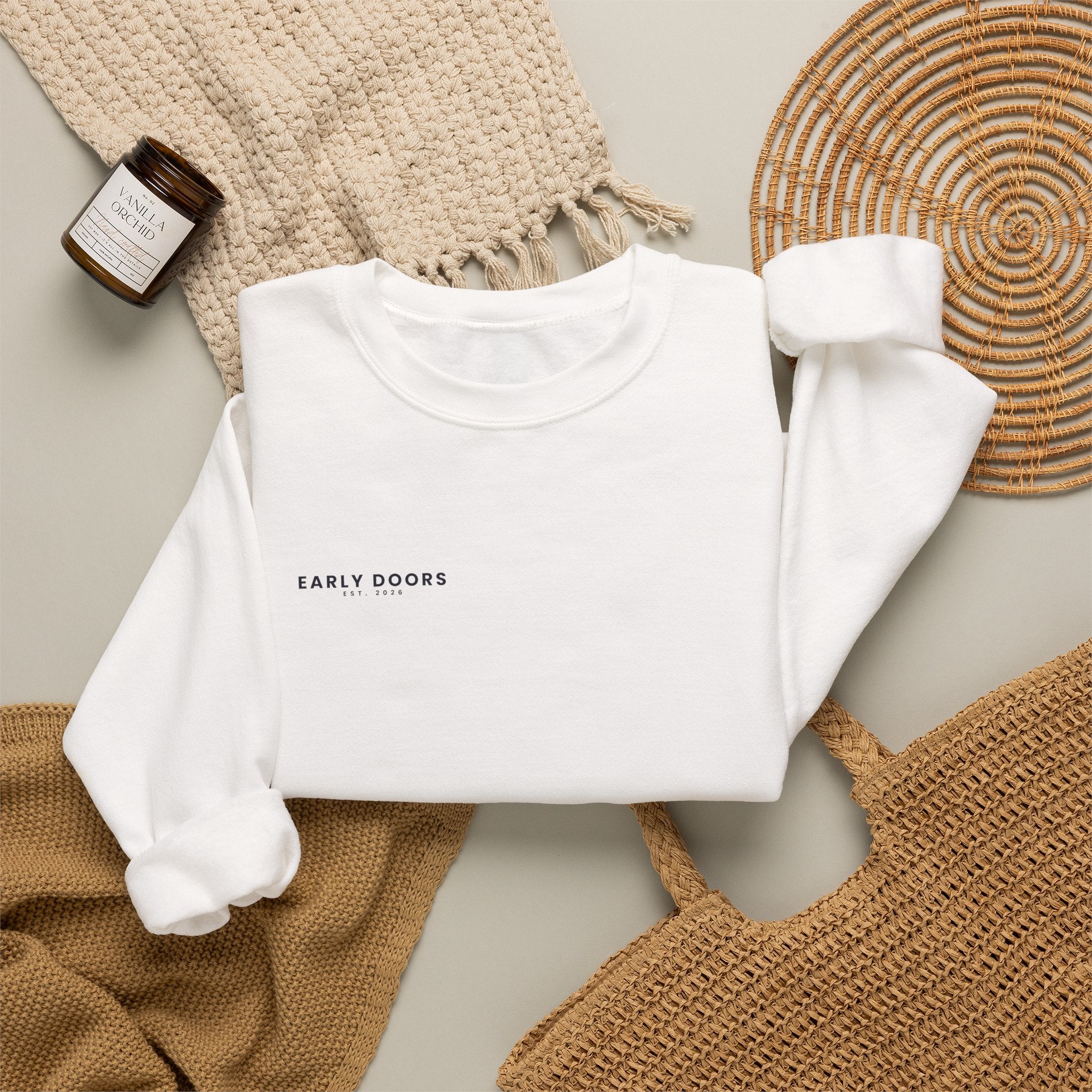 Early Doors Crewneck Sweatshirt – EST. 2026