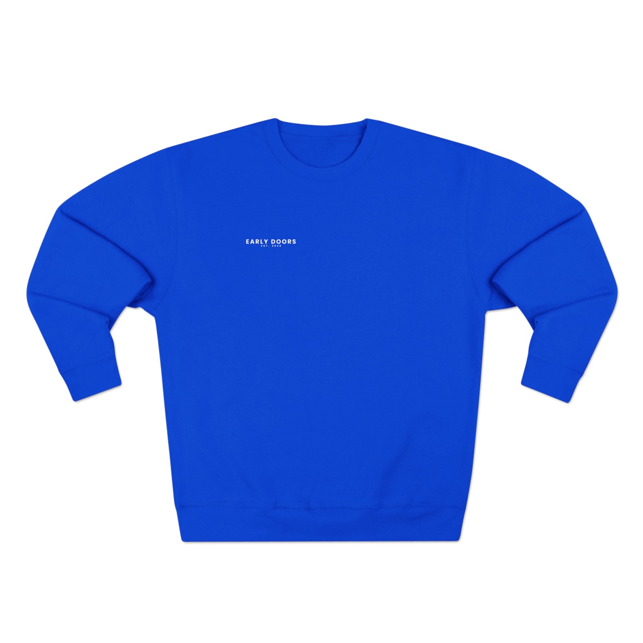 Early Doors heavyweight crewneck sweatshirt, EST. 2026 — football streetwear