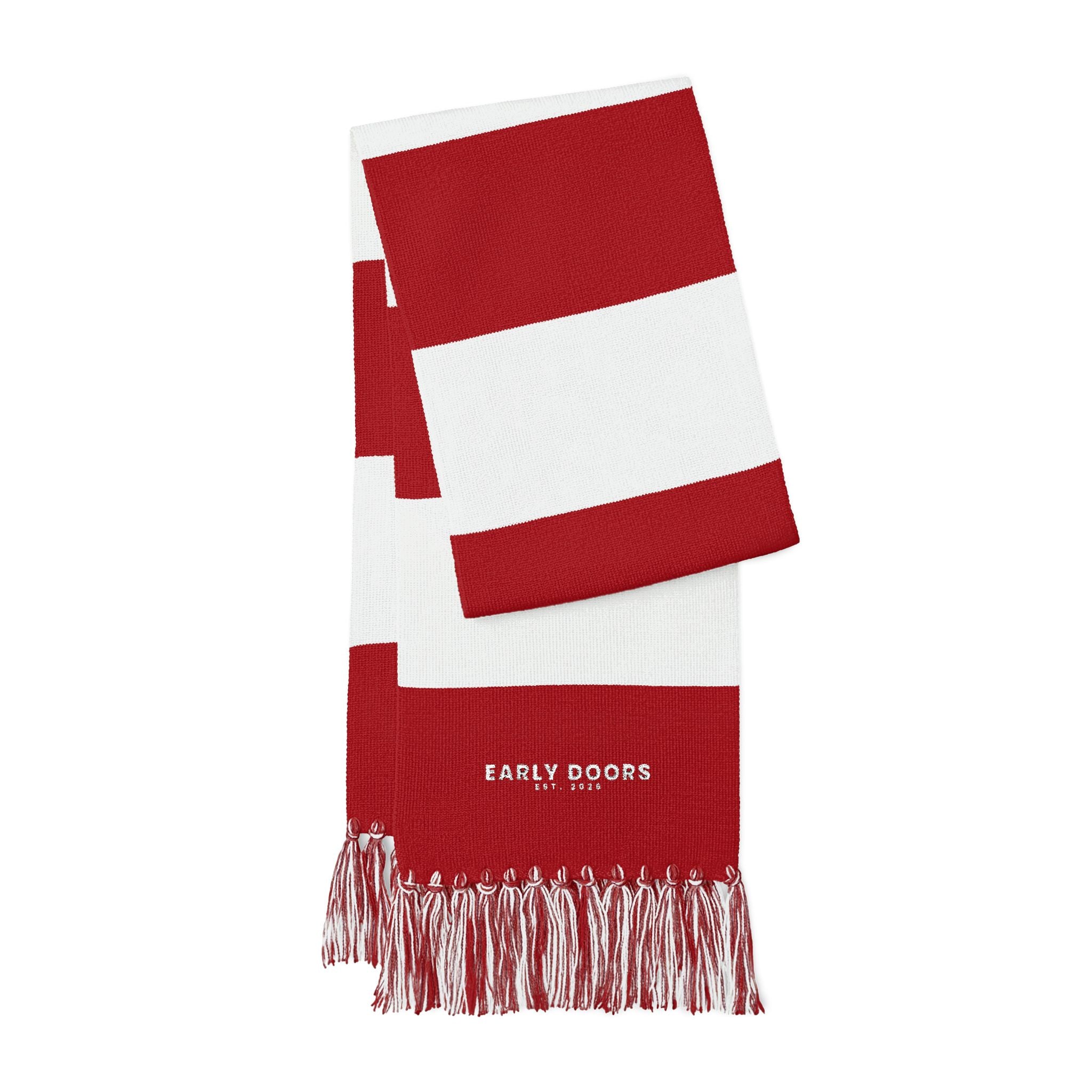 Early Doors spectator scarf — football and soccer matchday accessory