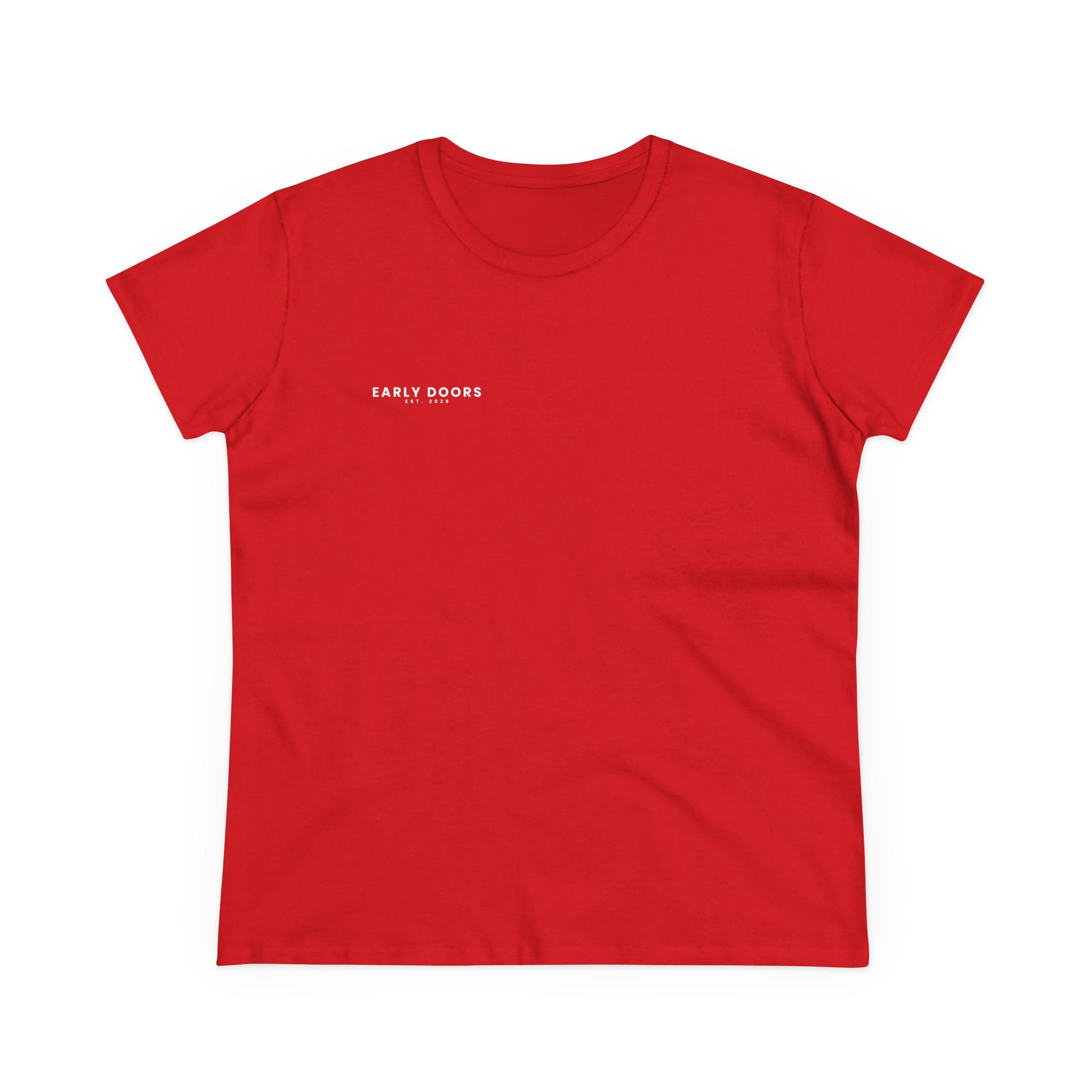 Early Doors women's back-graphic T-shirt — football and soccer streetwear