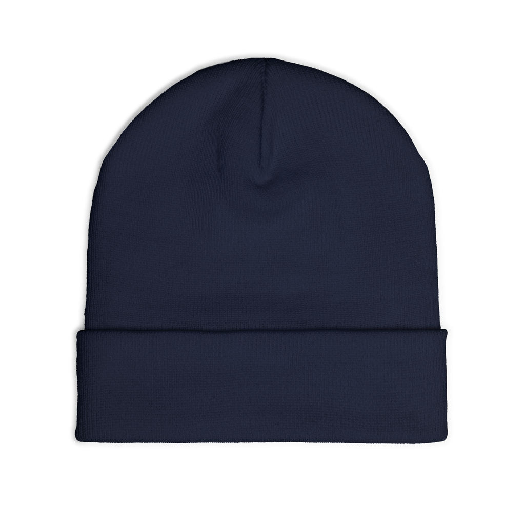 Early Doors embroidered cuffed beanie in navy — football streetwear headwear