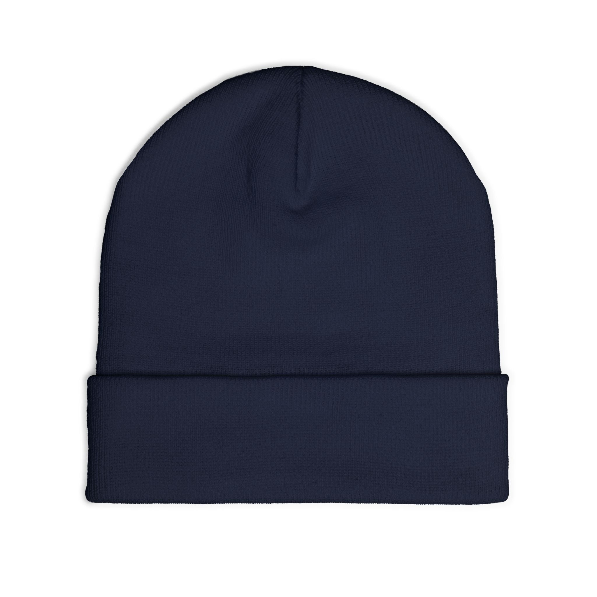 Early Doors embroidered cuffed beanie in navy — football streetwear headwear
