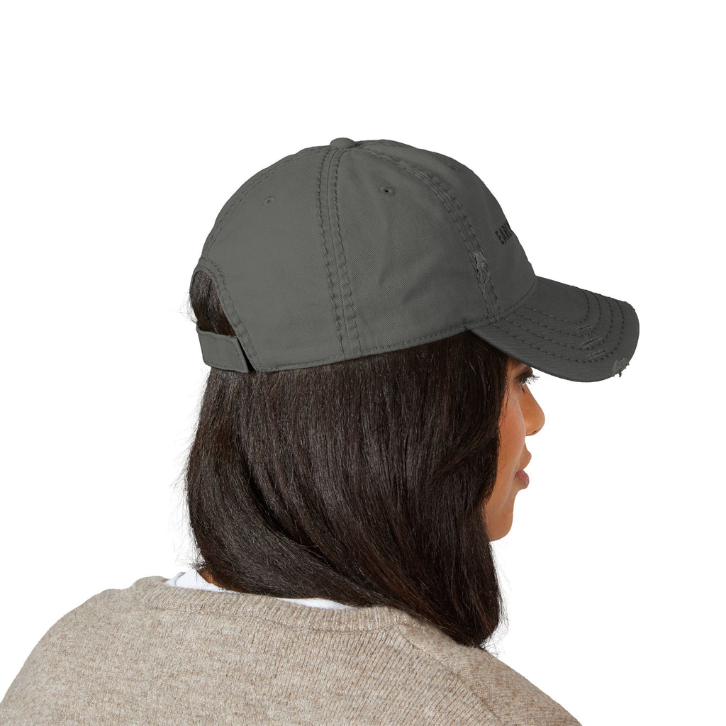 Early Doors Distressed Cap (Charcoal) – EST. 2026
